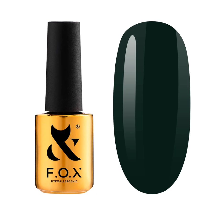 Гель-лак FOX Gel Polish Gold Spectrum 130 темно-зелений, емаль 14 мл
