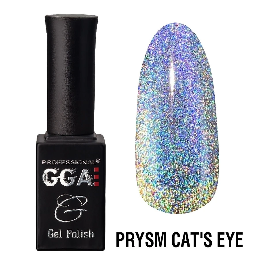 Гель-лак GGA Professional Prysm Cats Eye срібло котяче око «призму», магнітне 10 мл