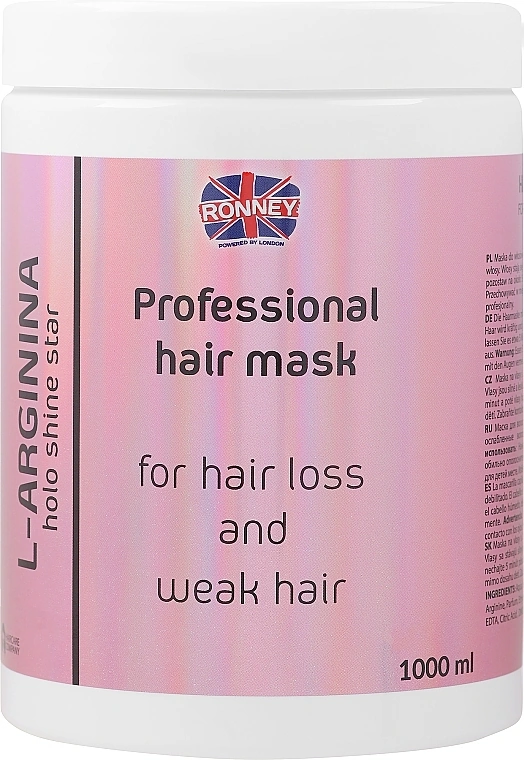 Маска проти випадіння волосся Ronney Holo Shine Star L-Arginina Mask 1000 мл