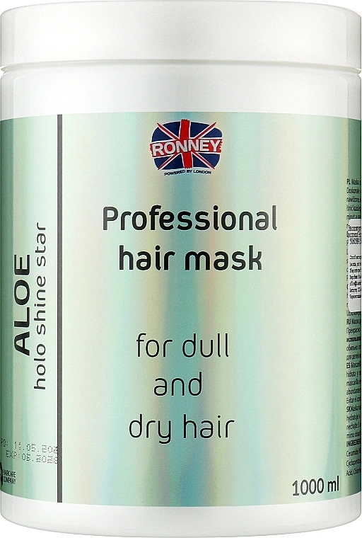 Зволожуюча маска для тьмяного та сухого волосся Ronney Holo Shine Star Aloe Mask 1000 мл