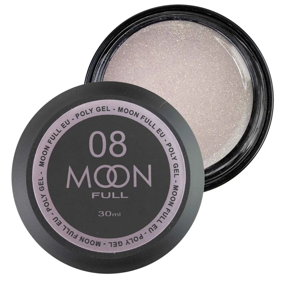 Полігель MOON FULL Poly Gel №08 нюдовий із шиммером 30 мл