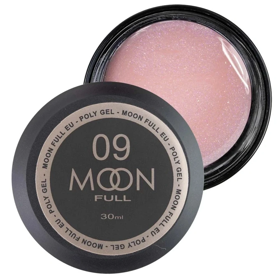Полігель MOON FULL Poly Gel №09 натурально-рожевий із шиммером 30 мл
