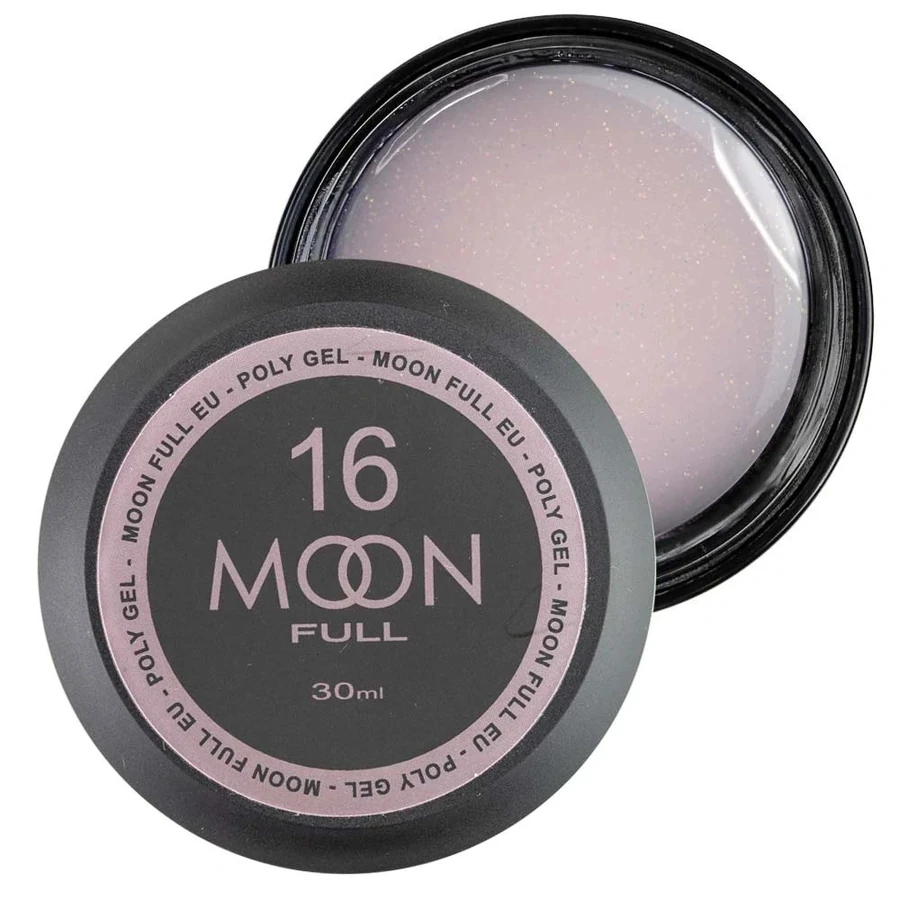 Полігель MOON FULL Poly Gel №16 білий Шоколад із шиммером 30 мл