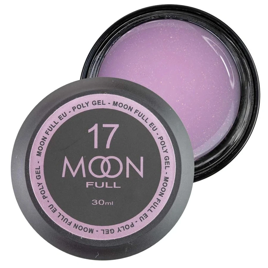 Полігель MOON FULL Poly Gel №17 лилово-білий із шиммером 30 мл