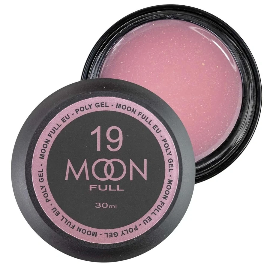 Полігель MOON FULL Poly Gel №19 насичено-рожевий із шиммером 30 мл