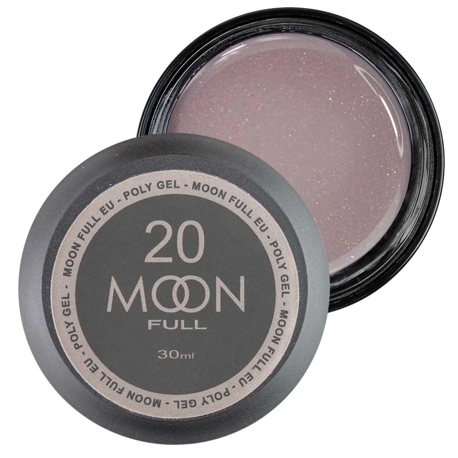 Полігель MOON FULL Poly Gel №20 природний бежевий із шиммером 30 мл