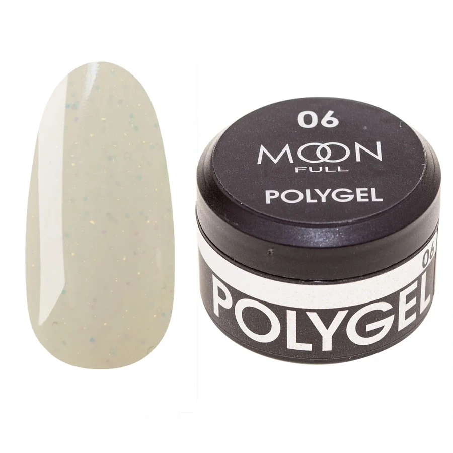 Полігель MOON FULL Poly Gel №06 молочний із шиммером 15 мл