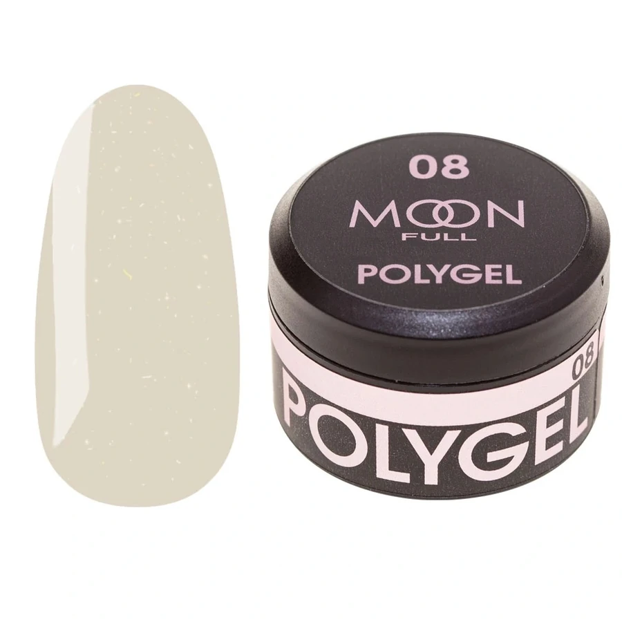 Полігель MOON FULL Poly Gel №08 нюдовий з шиммером 15 мл