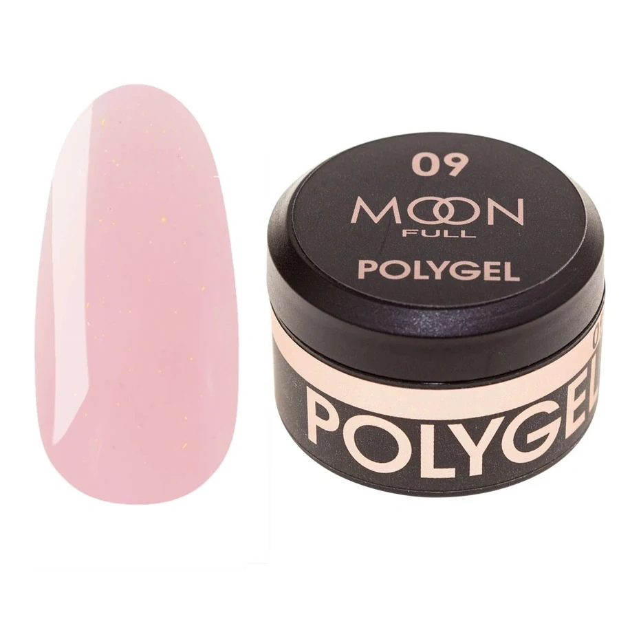 Полігель MOON FULL Poly Gel №09 натурально-рожевий із шиммером 15 мл
