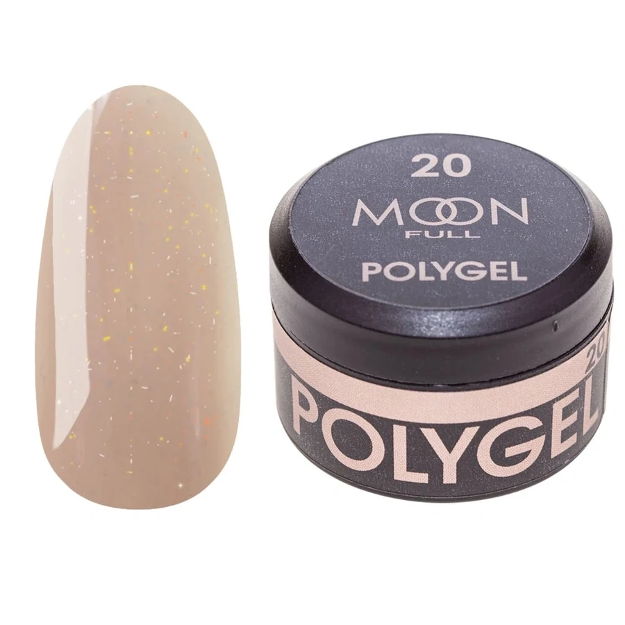 Полігель MOON FULL Poly Gel №20 природний бежевий із шиммером 15 мл