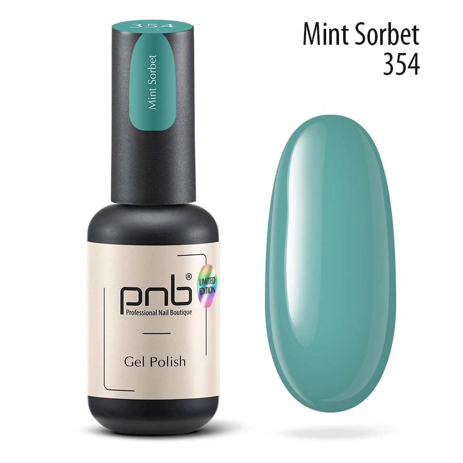 Гель-лак PNB №354 Mint Sorbet насичення м`ятний , емаль 8 мл