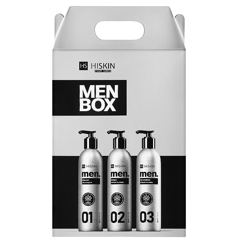 Hiskin CBD Metal Men Box Гель для душу + шампунь + кондиціонер
