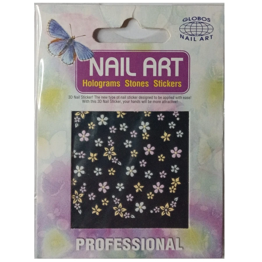 Наклейки для нігтів Квіти Globus Group Professional Line 3D Nail Sticker D-37/6