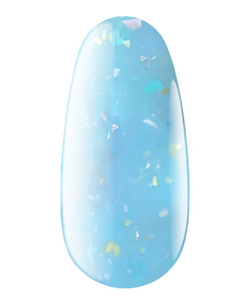 Камуфлююче базове покриття Kodi Cover Base Gel Flake №16 світло-блакитний відтінок з додаванням блакитних, рожевих та золотих сяючих частинок 7 мл