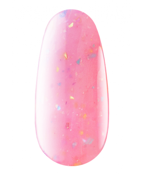 Камуфлююче базове покриття Kodi Cover Base Gel Flake №15 рожевий з додаванням різнокаліберних золотих та блакитних пластівців 7 мл