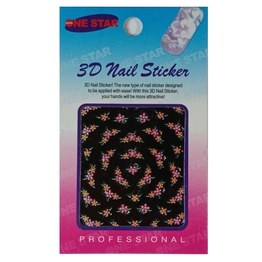 Наклейки для нігтів One Star 3D Design Nail Sticker 1001