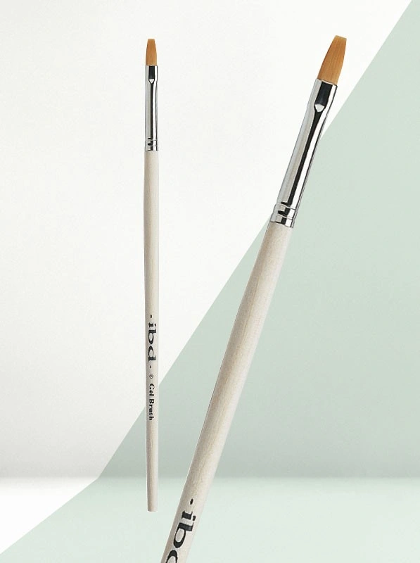 Прямокутна синтетична кисть для гелю IBD Gel Brush White білий