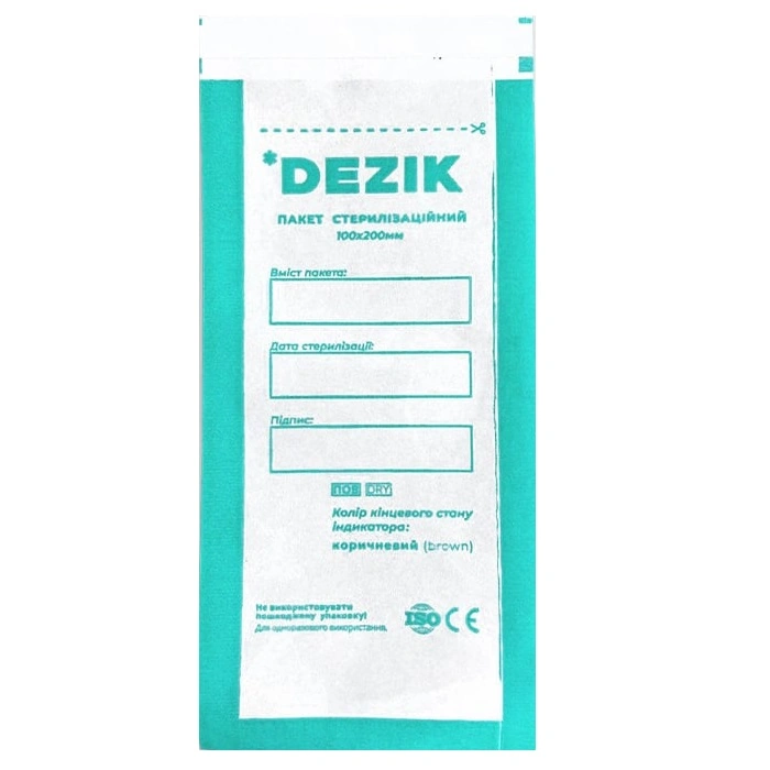 Крафт пакети для стерилізації DEZIK Kraft Packaging для Sterilization Clear 100 шт (100х200 мм) прозорі