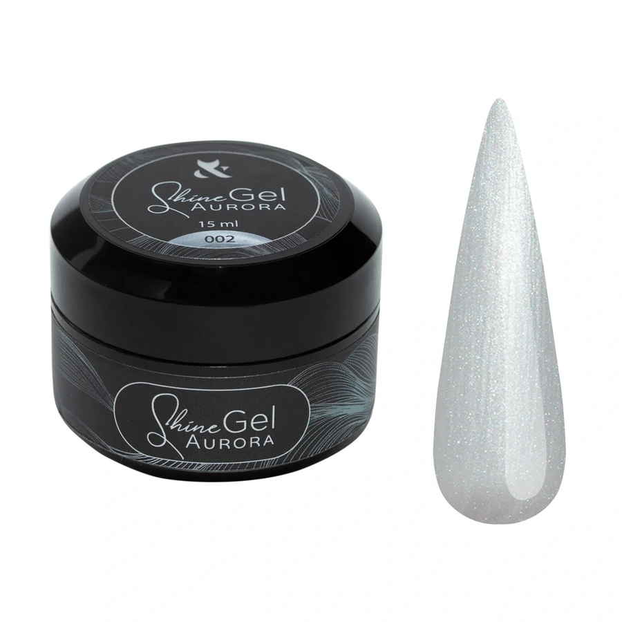 Рідкий гель для зміцнення натуральних нігтів FOX Shine Gel Aurora 002 з перламутровим ефектом 15 мл