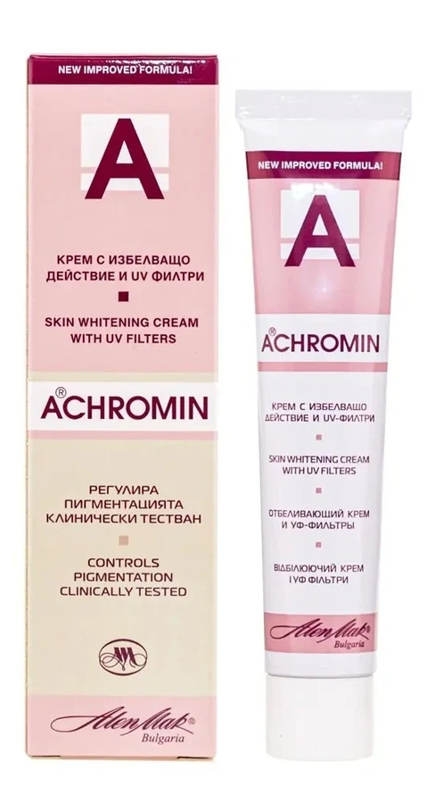 Відбілюючий крем для обличчя з УФ-фільтром Alen Mak Achromin Skin Whitening Cream with UV Filters 45 мл