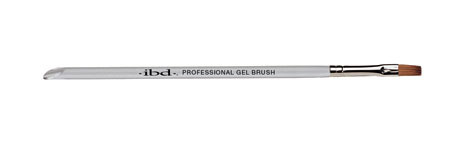 Прямий пензлик для гелю IBD Professional Gel Brush Clear Handle натуральний соболь, прозора ручка