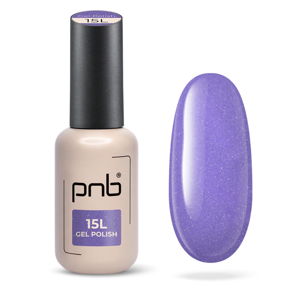 PNB Гель-лак PNB №15L Lavender Glow фіолетовий, з шиммером 8 мл