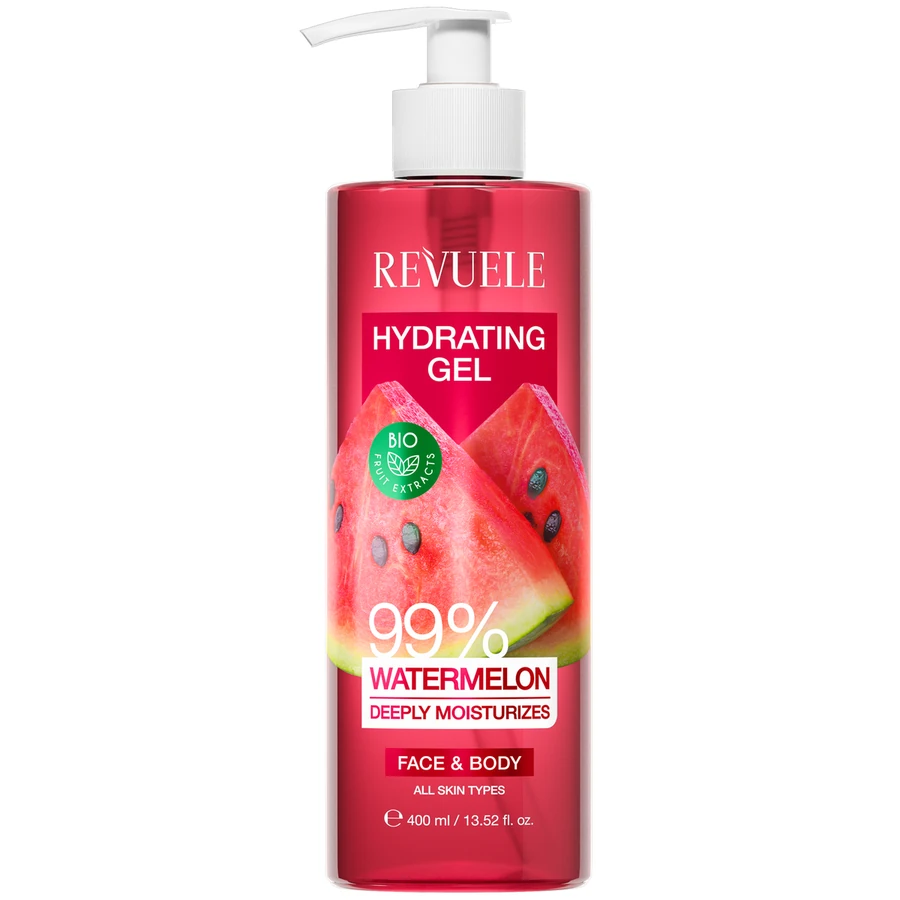 Зволожуючий гель для обличчя та тіла "Кавун" Revuele Hydrating Gel Watermelon 99% 400 мл