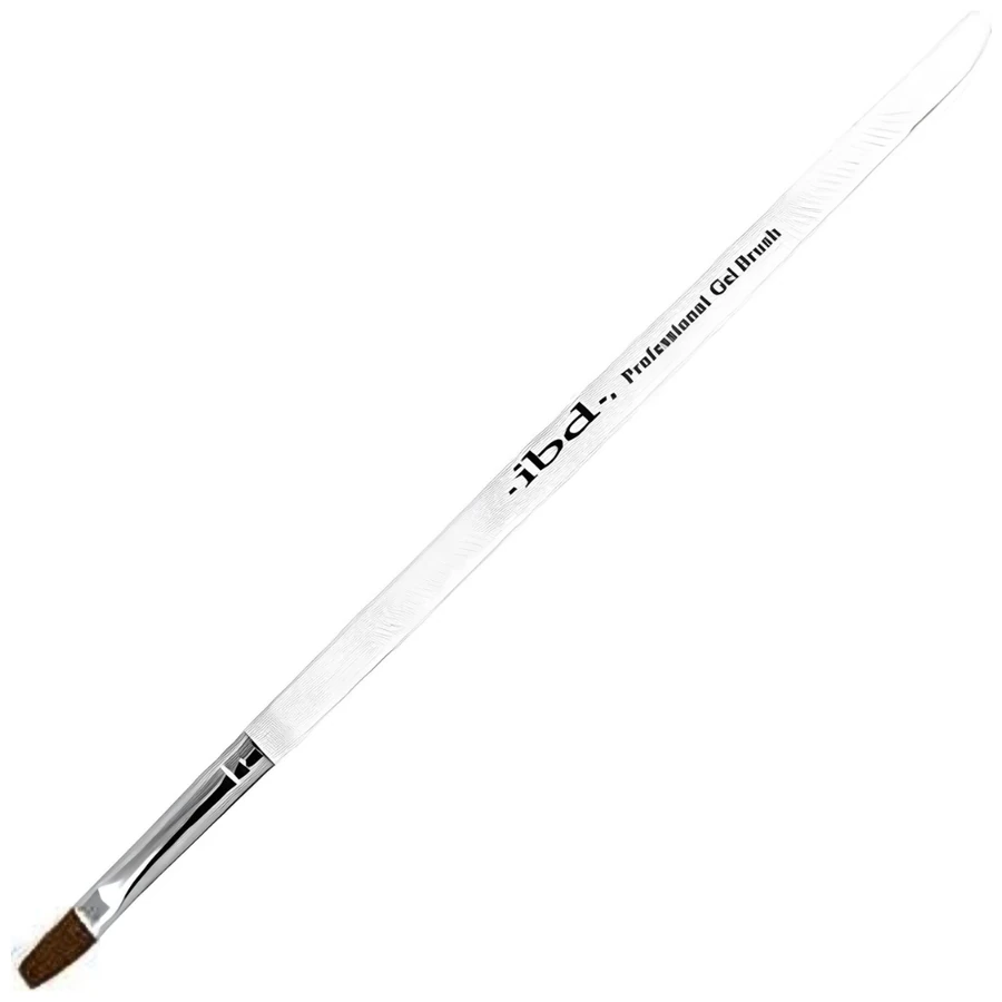 Прямий пензлик для гелю IBD Professional Gel Brush Clear Handle натуральний соболь, прозора ручка