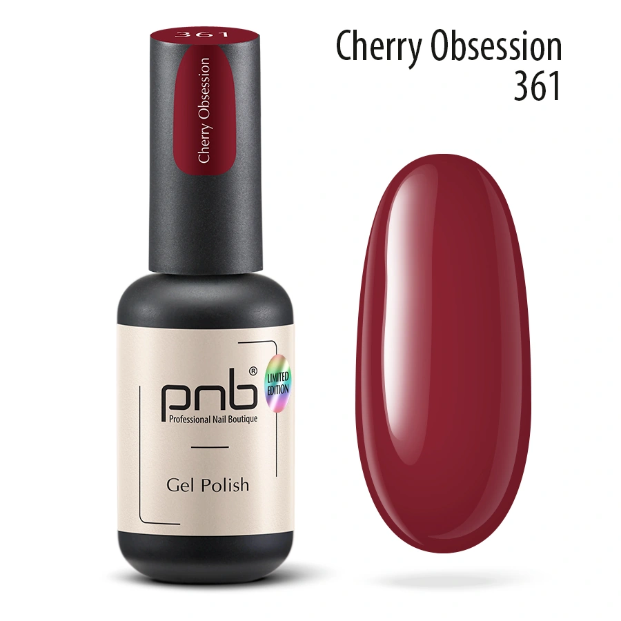 Гель-лак PNB №361 Cherry Obsession стигла вишня 8 мл