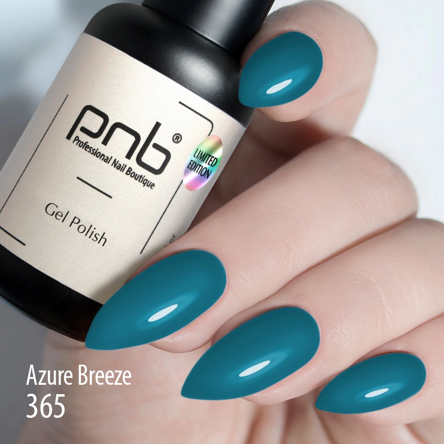 Гель-лак PNB №365 Azure Breeze блакитний бриз, емаль 8 мл
