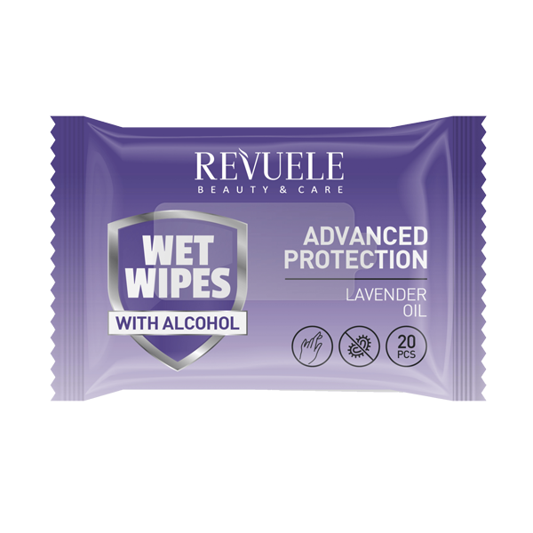 Вологі серветки Покращений захист з олією лаванди Revuele Wet Wipes Advanced Protection Lavender Oil 20 шт