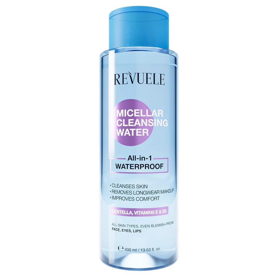 Міцелярна вода для всіх типів шкіри "Все в одному" Revuele Micellar Cleansing Water All in 1 Waterproof 400 мл
