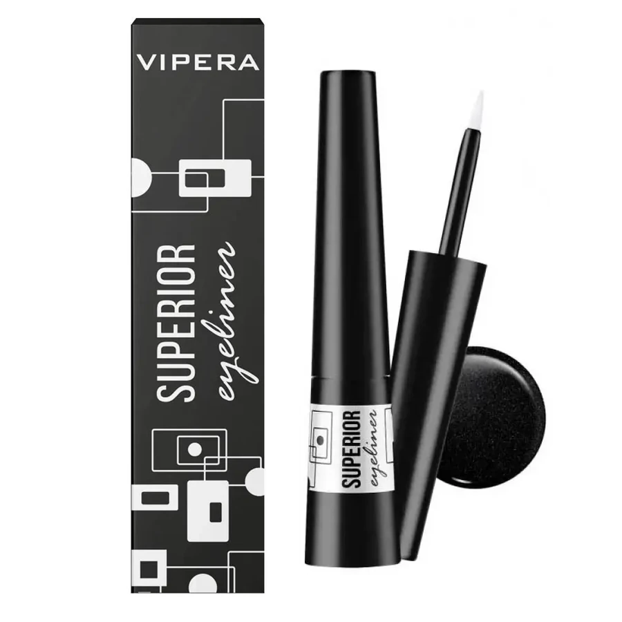 Підводка для очей Vipera Superior Eyeliner №04 Black with Glitter чорний з глітером 3 мл