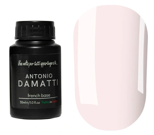 Каучукова база френч Antonio Damatti Rubber Base French №001 бежево-рожевий, емаль 30 мл