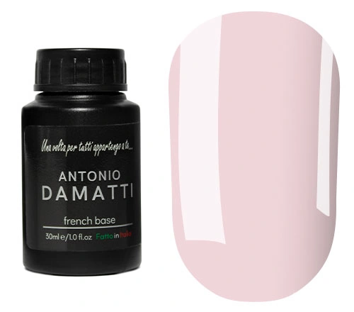 Каучукова база френч Antonio Damatti Rubber Base French №002 ніжно-рожевий, емаль 30 мл
