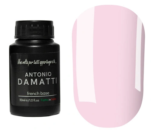Каучукова база френч Antonio Damatti Rubber Base French №004 світло-рожевий, емаль 30 мл