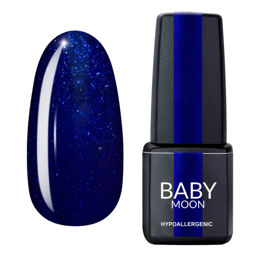 Гель-лак BABY MOON Cold Ocean Gel Polish №026 синій сапфір, з шимером 6 мл