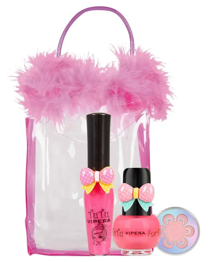 Дитячий набір в косметичці №06 Vipera TuTu Mix Set №06 Блиск для губ №01, Лак для нігтів №01, Мусс для обличчя №04