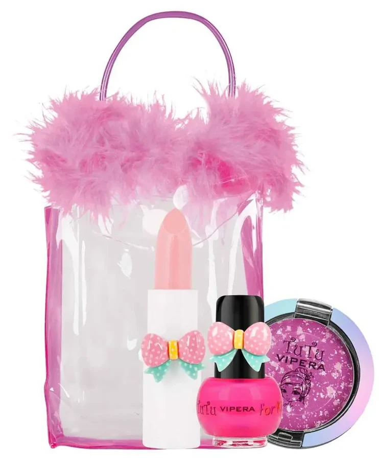 Дитячий набір в косметичці №07 Vipera TuTu Mix Set №07 Бальзам для губ №03, Лак для нігтів №03, Румяна №01