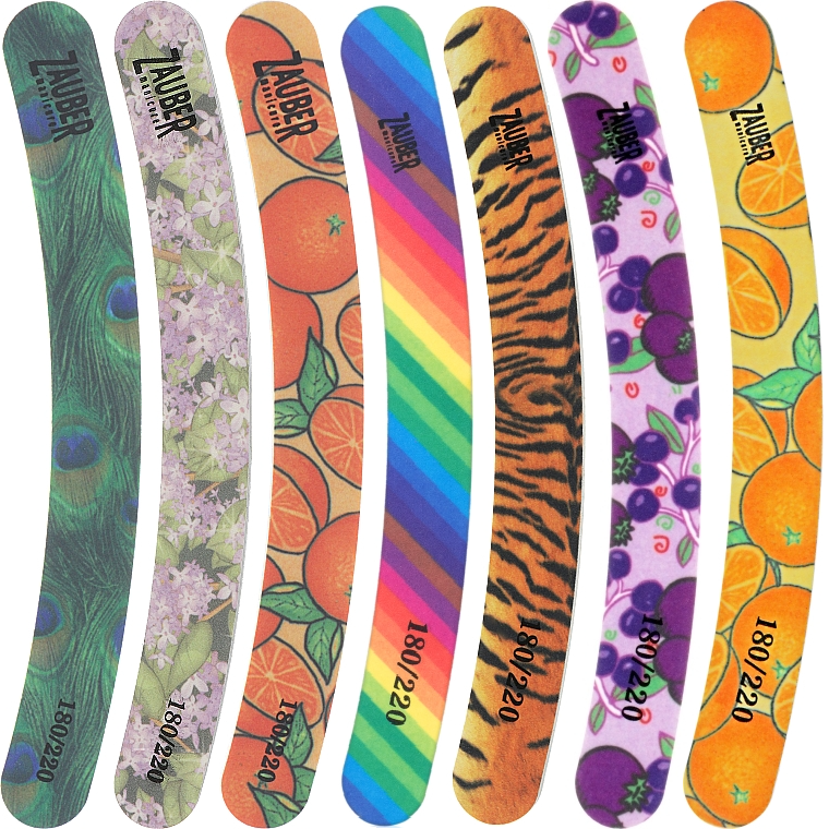 Пилка для натуральних нігтів із принтом 1 шт Zauber Nail File Banana Printed 03-014 180/220 грит в асортименті