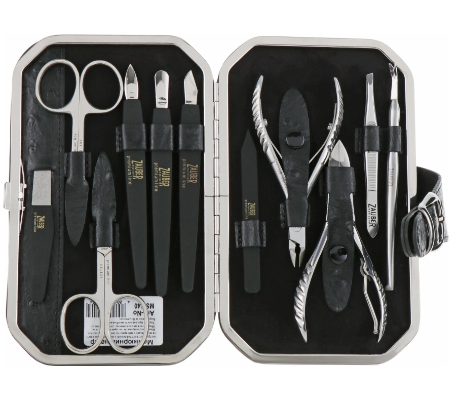 Манікюрний набір Zauber Manicure Tools Set MS-140 10 предметів