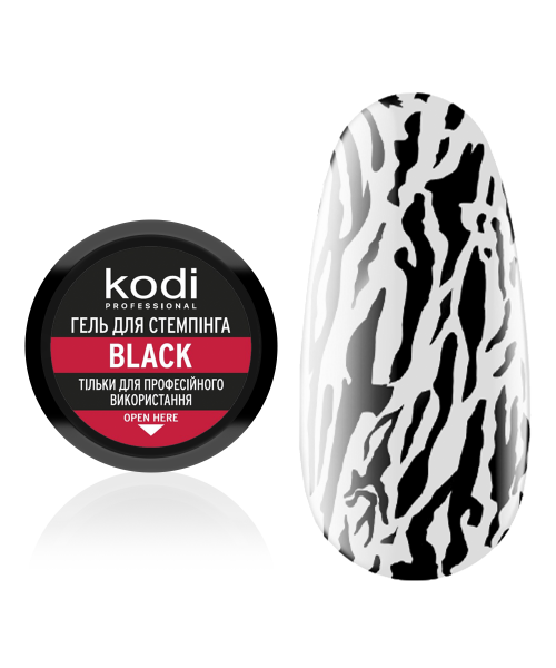 Гель для стемпінга Kodi Stamping Gel Black чорний 4 мл