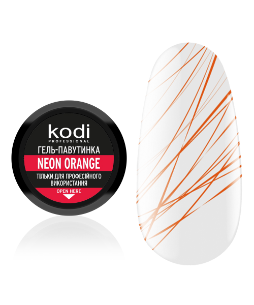 Гель-павутинка для дизайну нігтів Kodi Spider Gel Neon Orange помаранчевий, неоновий 4 мл