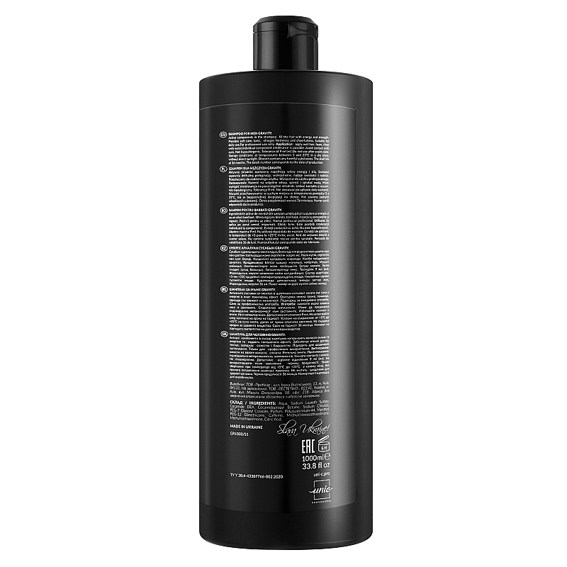 Шампунь для чоловіків Unic Gravity Shampoo for Men 1000 мл