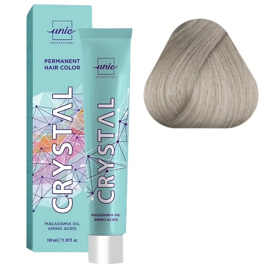 Крем-фарба тонер для волосся Unic Crystal Toner T10/11 Macadamia Oil Amino Acid Попелястий 100 мл