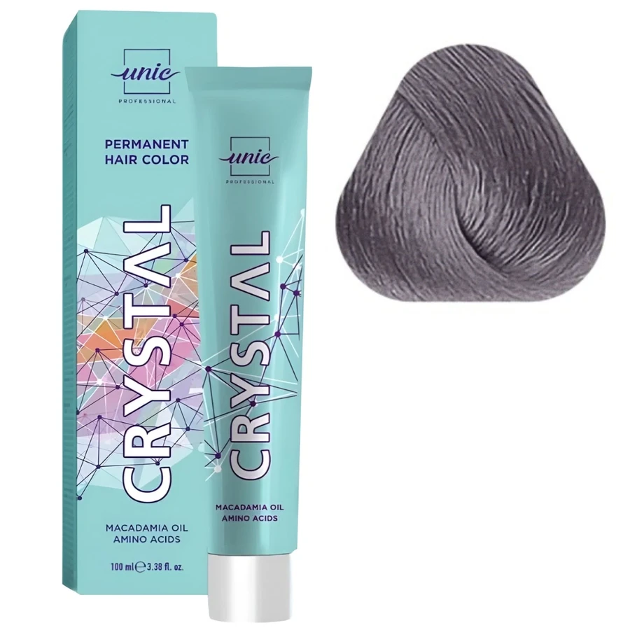 Крем-фарба тонер для волосся Unic Crystal Toner T8/16 Macadamia Oil Amino Acid Сталь 100 мл