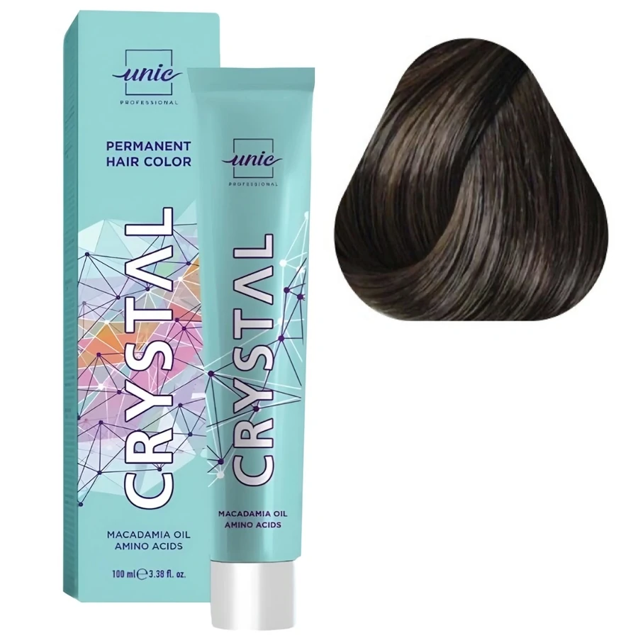 Крем-фарба для волосся Unic Crystal Intense Natural 6/00 Macadamia Oil Amino Acid Темно-Русий для сивини 100 мл