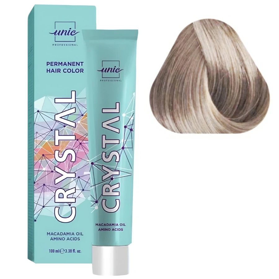 Крем-фарба для волосся Unic Crystal Superlight 101 Macadamia Oil Amino Acid Супер Блонд Попелястий 100 мл