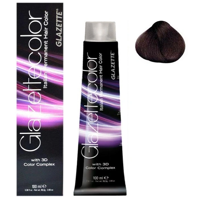 Фарба-догляд Glazette Permanent Hair Color Ash 5C світло-попелястий 100 мл