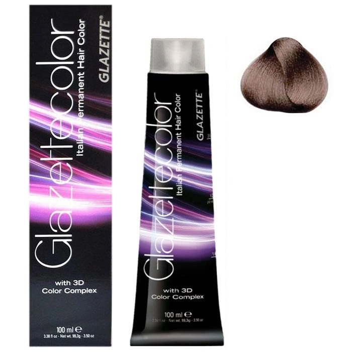 Фарба-догляд Glazette Permanent Hair Color Ash 8C світло-попелястий блонд 100 мл
